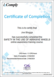 Abrasive Wheels Online Training Certificate