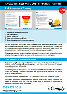 i2Comply Risk Assessment Course Flyer
