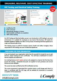 PAT Testing Course Flyer